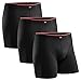 Calzoncillos Boxer de Bambú para Hombre, Pack de 3, Ropa Interior Antibacteriana y Ultra Suave, Ajustados, Comodidad Superior, Negro, Blanco, Gris, Multipack (Negro, XXX-Large)