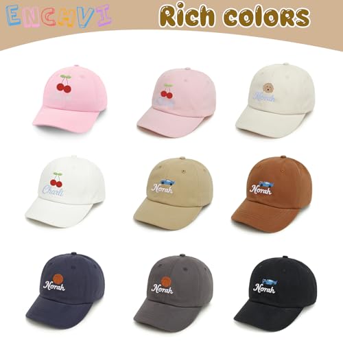Image of Personalized Baby Infant Baseball Cap Custom Boys Girls Embroidered Sun Hat Custom Trucker Hats for Toddler Kids