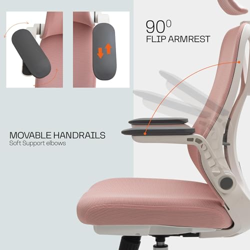 Image of DROGO Office Chair for Work from Home (White /Pink)