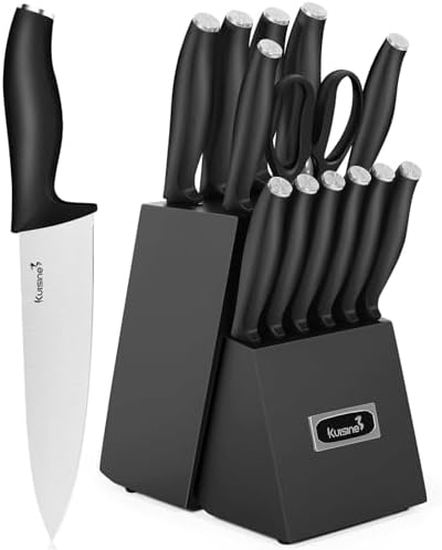 Kuisine Kitchen Chef Knife Block Set,High Carbon Stainless Steel ...