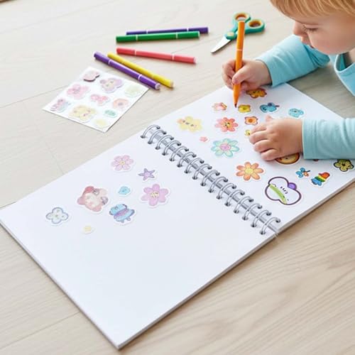Álbum de recortes DIY de 20x20 cm, 40 páginas, tapa dura y encuadernación en espiral, para viajes, familia, bodas, aniversarios, Navidad y baby shower, blanco miniatura 5