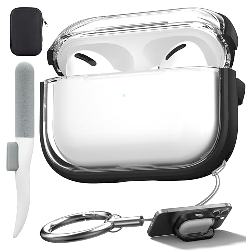 Valkit (���@���L�b�g) AirPods Pro�P�[�X �N���A & �\�t�g �ϏՌ��ی�P�[�X AirPods Pro Gen 2nd/1st (2023/2022/2019)�p ���b�N&�N���[�i�[�L�b�g�t��