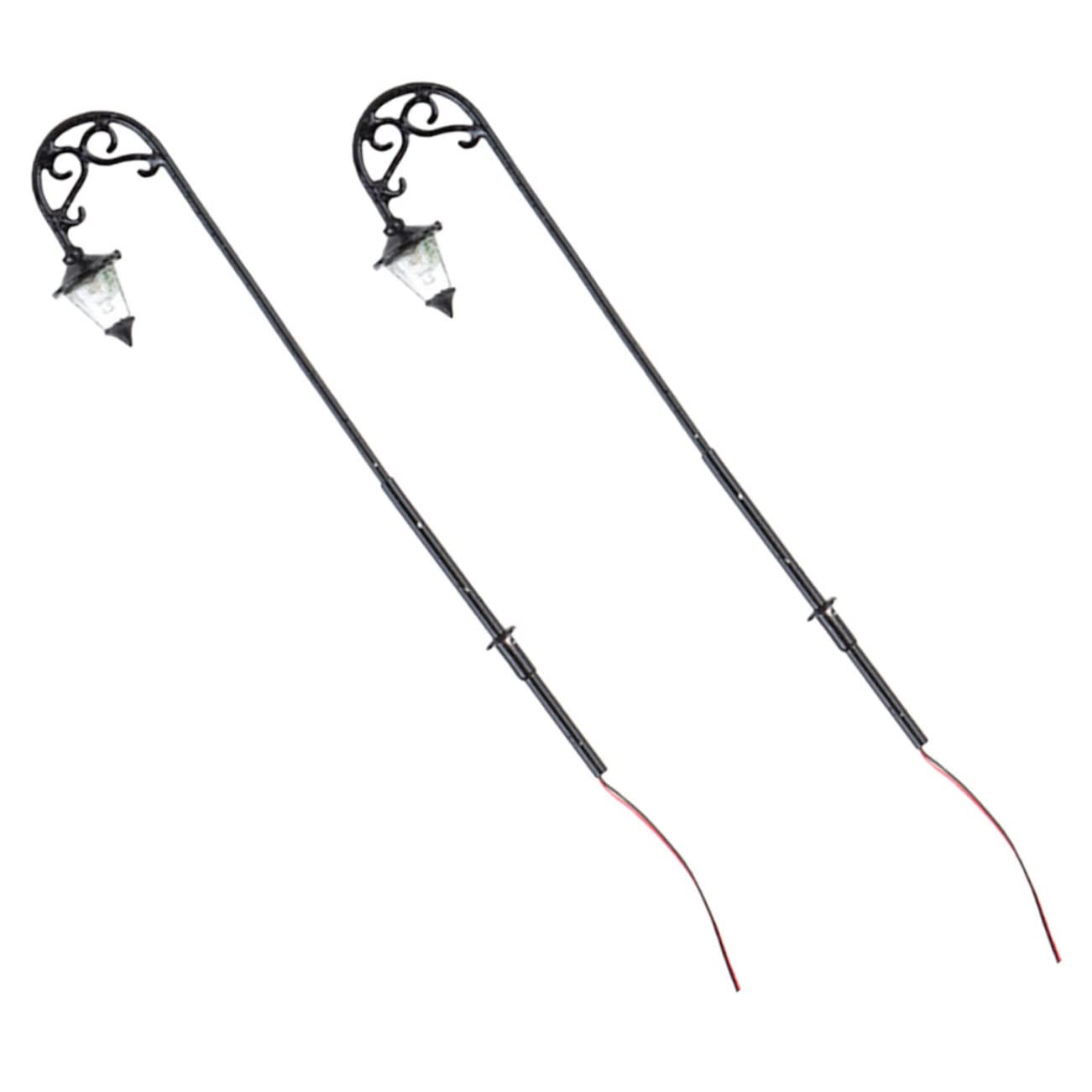 Vaguelly4 Pcs Micro Landscape Garden Solar Lamp Post Lights Solar Light Decor Street Lamp Models LED Lamppost Lamps Sand Table Decor Miniature Table Outdoors Stainless Steel Plus Abs