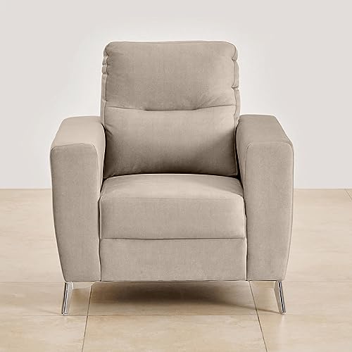 Image of Home Centre 1 Seater Mojo Velvet Fabric Sofa| Velvet Fabric Sofa| (Blue) |Two Year Warranty