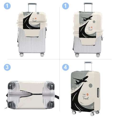 Travel Luggage Cover Washable Suitcase Protector Anti-Scratch,Stretchable Fit for 20-34Inch Luggage Durable Travel Bag Cover with Zipper Closure (L(28-30inch suitcase))4