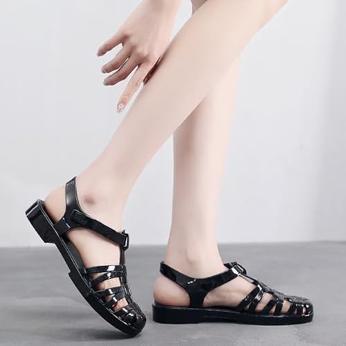 Image of Hee grand Crystal Jelly Heel Sandals for Women Summer Beach Jelly Shoes