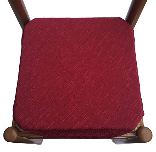 mauro galettes de Chaise à Rabats-Lot de 6-Tissu Jacquard -avec Fermeture éclaire-Bordeaux