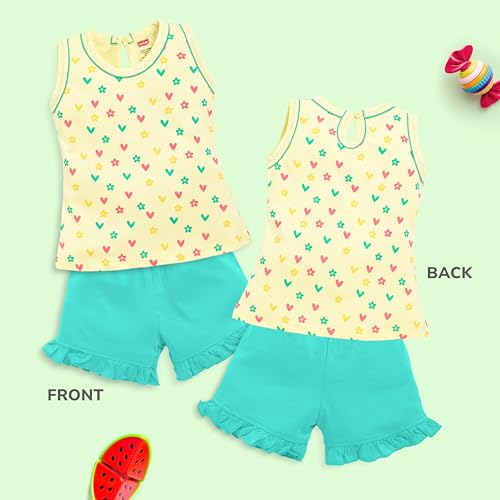 Image of LuvLap Baby Girls 100% cotton Sleeveless Girls Top CoSet Pack of 3