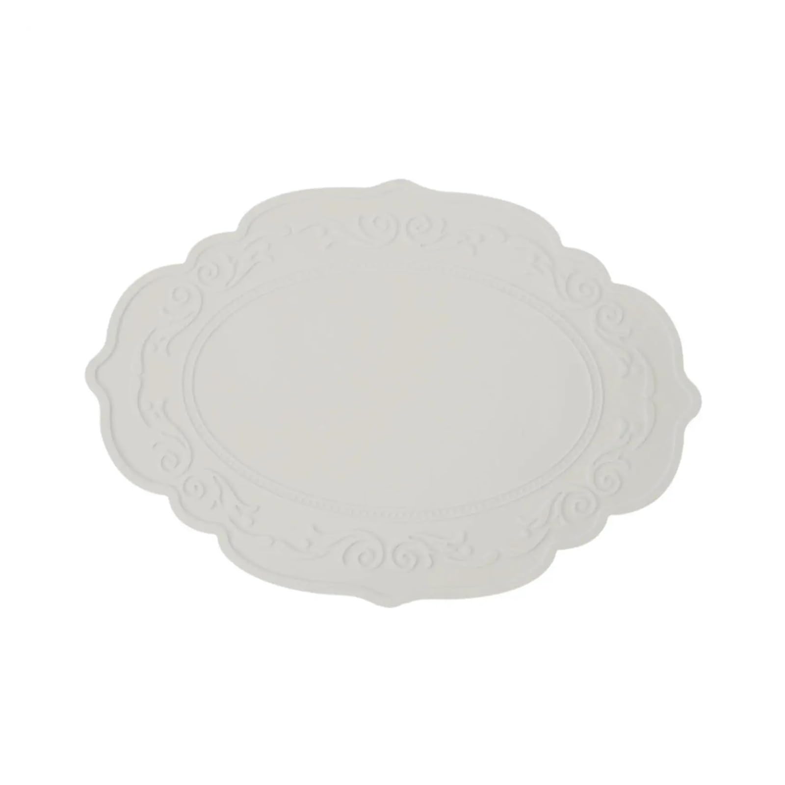 Oval Dining Table Table Mat Placemat for Dining Table Heat Insulation Mat Silicone Placemat for Barbecue(Light gray)