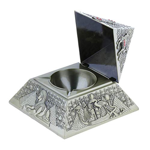 Cendrier pyramide vintage en métal bronze pour décoration de maison - 6