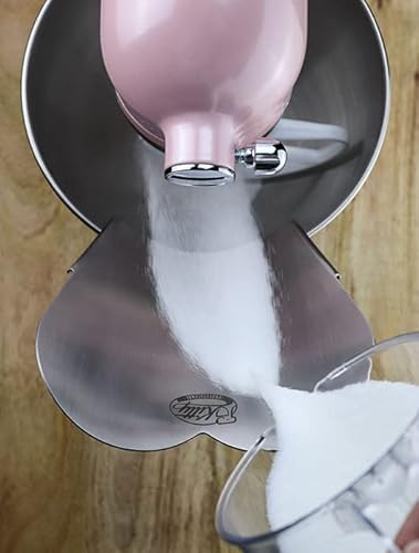 Einfüllhilfe Edelstahl Herzschütte für Küchenmaschinen - Kitty Professional Zubehör: Zutaten Trichter Einfülltrichter Küchenhelfer Backzubehör kompatibel Kitchenaid Kitchen Aid Schüssel Rührschüssel