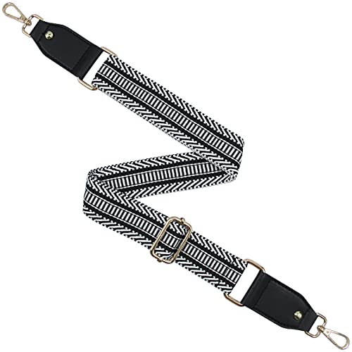 Image of Duwi Wide Handbag&Purse Strap Jacquard Woven Guitar Style Replacement Strap Multicolor Canvas Adjustable Crossbody Bag Strap