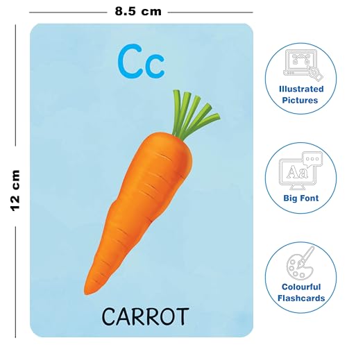 Image of Flash Cards for Kids | 100 Cards | Alphabet, Numbers, Colours & Shapes, My Body | Early Learning Preschool Activity Kit for 4+ Years | Brain Boosting Home Education | The Book Tree