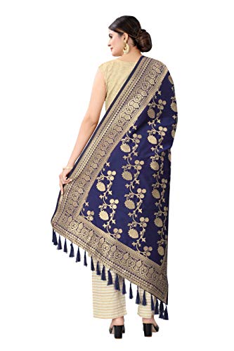 Women's Woven Floral Banarasi Silk Dupatta3