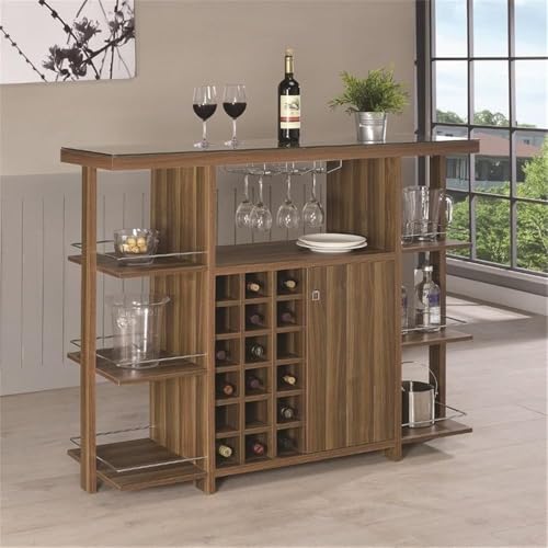 Modern-Home-Bar-with-Wine-Storage-in-Walnut Modern Home Bar with Wine Storage in Walnut
