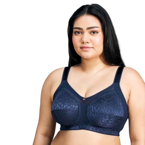Image of NYKD NYB033 Wirefree Ultimate No Bulge, Shape & Support Non-Padded Lace Full Coverage Bra for Women