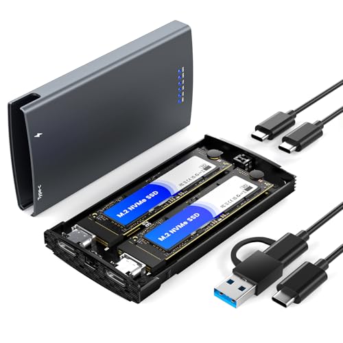 Caja Externa RAID Dual Bay para SSD M.2 NVMe 20Gbps miniatura 1
