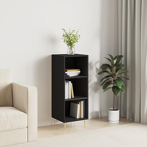 Frdhee Vitrina de cocina, aparador, color negro, 34,5 x 32,5 x 90 cm, material de madera para cocina, salón, pasillo, entrada