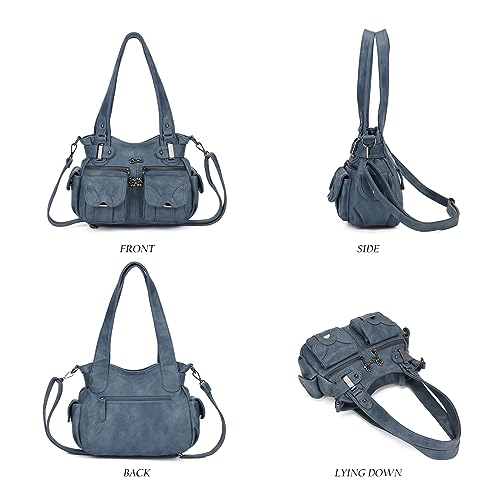 Image of KL928 Women's Large Purses Handbags PU Leather Multi-Pocket Shoulder Bag | Large