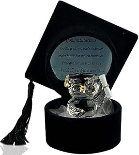 Crystal Glass Owl Graduation Gift Ornament Keepsake in Message Box Graduation Present Novelty Gift