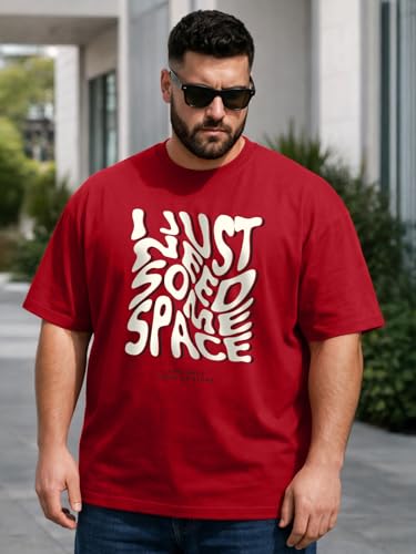 Image of Veirdo Men's Pure Cotton Half Sleeve Plus Size Printed T-Shirts, Stylish, Comfortable & Durable Cotton Tees | Sizes: S to 2XL