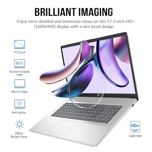 Image of HP Laptops 17 Inch Laptop Computer, 17.3 inch HD+ Large Screen Laptop PC, Intel Core i3 (8-Cores), Windows 11 Pro, 10-Key Number Pad, Wi-Fi 6, USB-Type C, 32GB RAM 2TB SSD
