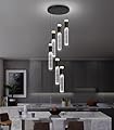 dolria 6-Lights Modern Crystal Spiral Chandelier for Staircase High Ceiling Chandeliers Bubble Pendant Lighting Hanging Light Fixture Flush Mount for Living Room Foyer Entryway