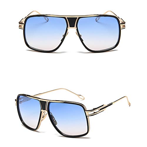 Image of Aviator Sunglasses for Men Retro Fashion Gold Oversized 70s shades | Disco Party Casual Lentes De Sol Hombre Large Big Designer 70s Outfits Sun Glasses Cool Metal Vintage Stylish Tinted Eyewear