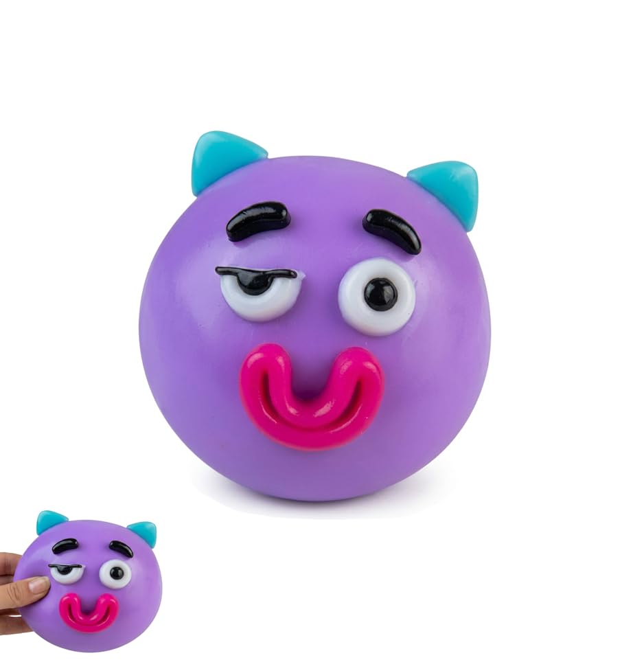 Dog Squishy , Round Cube Purple Malty Texture, Office Desktop Decoration , Soft Malleable Stress Object For Adults