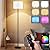 Qaubauyt Floor Lamp for Living Room Bedroom,Lights Floor Lamp with Remote Control and Stepless Dimmable Colors Temperature & Brightness,White Standing Lamps Tall Lamp,LED RGB 9W Bulb Included