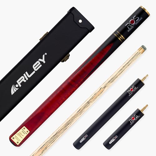 BAIZE MASTER Riley RONNIE OSULLIVAN Endorsed Limited Edition Ash Snooker and English Pool Cue 9.5mm Leather Tip - 57 Inch 17-19oz (ARG-54 with Riley Hard Case & Extensions)