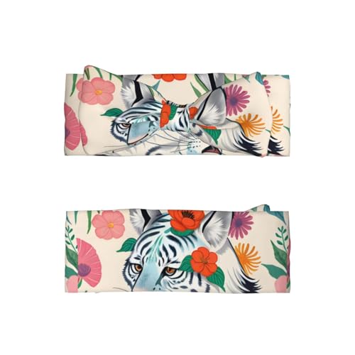 Cute white tiger Baby Bow Headband. Comfortable baby headband, suitable for daily wear and photo props.2