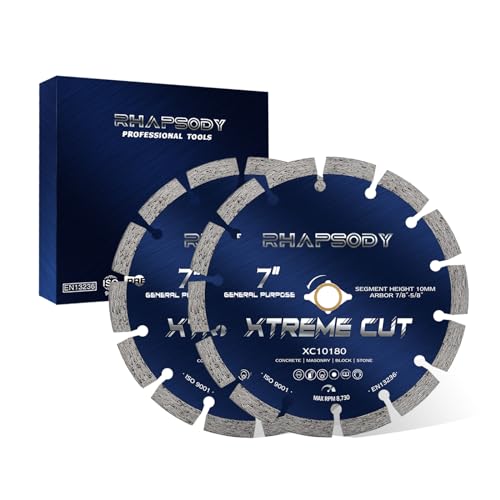 Image of RHAPSODY 7 Inch Diamond Saw Blade 2Pcs, Segmented General Purpose Blade