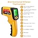 Infrared Thermometer Gun, Dual-Mode with Non-Contact IR & K-Type Thermocouple Probe Meature, -58°F to 1472°F High Accuracy Laser Temperature Gun with Emissivity, Humidity, for Cooking, Industrial Use