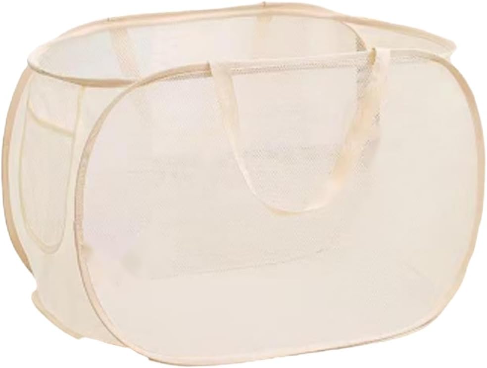 1 Pack Collapsible Laundry Baskets Popup Mesh Laundry Basket Durable Handles Foldable Clothes Hamper for Laundry Room College Dorm (1, green) 1 green