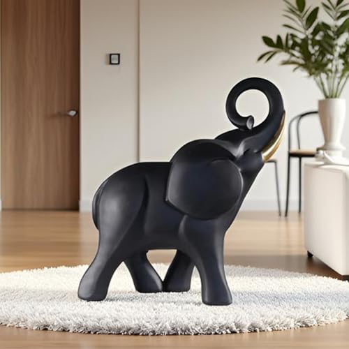 Estatua Elefante Decorativa Color Negro
