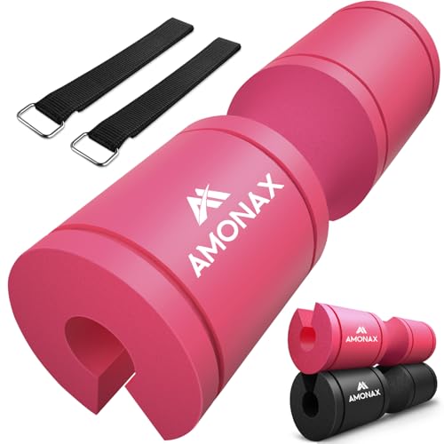 Amonax Almohadilla Barra Gimnasio Para Hip Thrust, Protector Barra Gimnasio Con Acolchado Grueso De Espuma, Almohadilla Sentadillas Y Entrenamiento De Fuerza (Rosa)