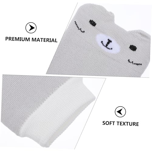 GALPADA Thick Cartoon Knee Pads Slip Leg Warmers Soft Crawling Protection for Boys Winter Bear Design2