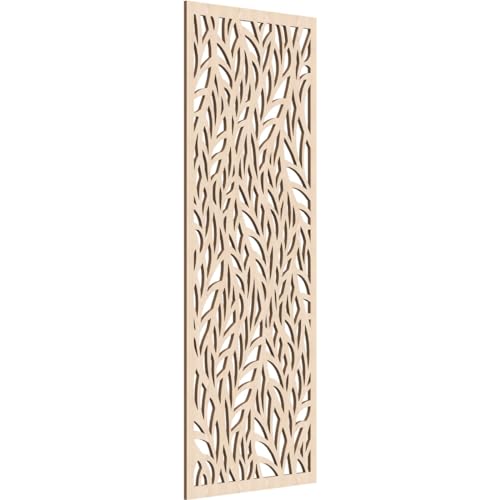 Image of Ortonville Decorative Pierced Fretwork Wood Wall Panels, 23 3 /8 inchW x 59 3 /8 inchH x 3 /8 inchT, Red Oak