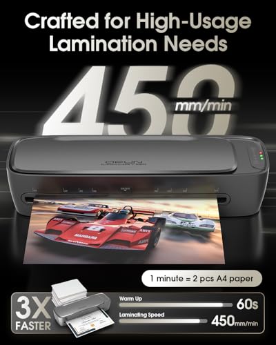 Image of Qfun Laminator Machine 13 Inch Thermal Laminating machine 11x17 with Sheets, Cold Hot Lamination Machine 60S Warm Up Personal Laminator for Teachers, Large A3 Paper Laminate Kit for Office School Home