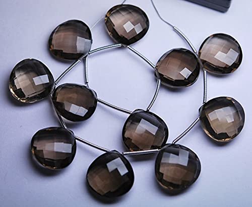 Quartz fumé AAA briolette cœur 16mm LKBEADS pour haute joaillerie