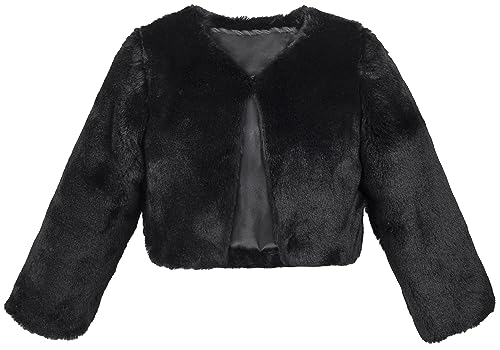 Image of Lilax Girls Cozy Faux Fur Long Sleeve Crew Neck Dress Coat