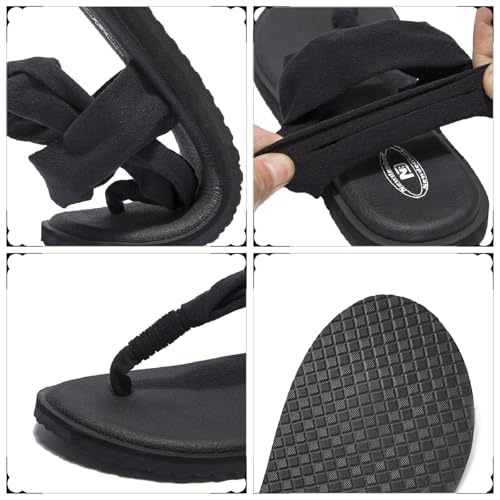 Image of Ranberone Women's Yoga Mat Flip Flops Casual Flat Summer Beach Sandals