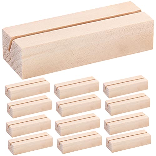 LUOZZY 24 Pcs Place Card Holder Wood Card Stand Wooden Place Card Holder Wedding Table Number Holder