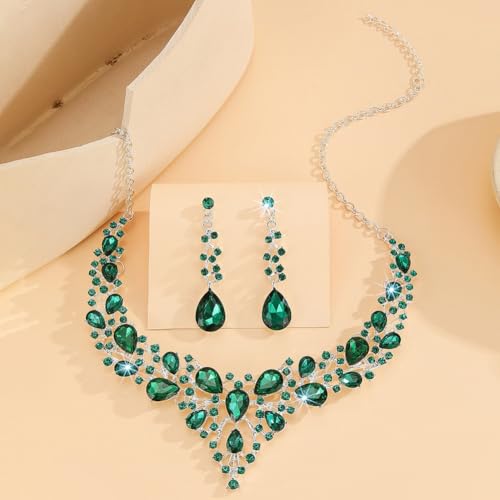 Image of Shining Diva Fashion Stylish Design Fancy Crystal Necklace Jewellery Set for Women | Trendy Celebrity Inspired Jewellery