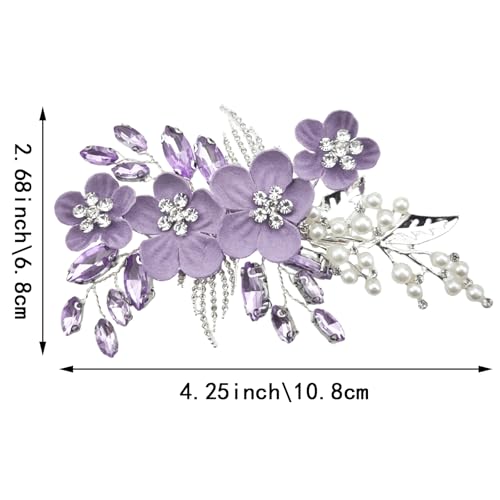 Pinza para cabello con diseño floral y perlas miniatura 2