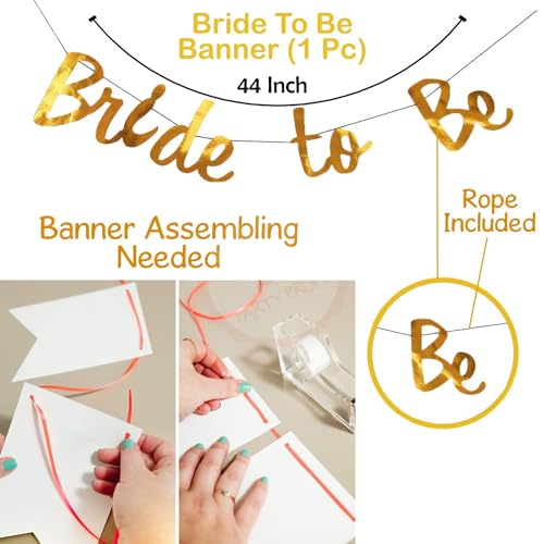 Image of Party Propz Bride to Be Decoration Set Combo - 41 Pcs Bridal Shower Decorations | Balloons for Bachelorette Party | Bridal Decoration Items | Bride to be Party Decoration Pack (Cardstock)