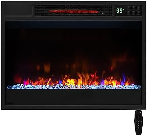 GOFLAME 23 Inch Electric Fireplace Insert, Recessed Quartz Fireplace Heater with 6 Flame Modes & 5 Brightness, Breathable Design, Remote Control, 8H Timer, Overheat Protection, 1500W - Thumbnail 2