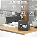 WulaWindy Digital Alarm Clock Wooden LED Light Multifunctional Modern Cube Displays Date Temperature for Home Office Travel-Black (Black)