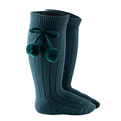 Kids Toddler Baby Princess Solid Girls Socks Stockings Length Mid-Calf Sock Knee-High Baby Care New (Green, 3-12 Months)